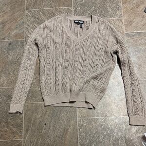 DKNY Women's V-Neck Sweater in Taupe